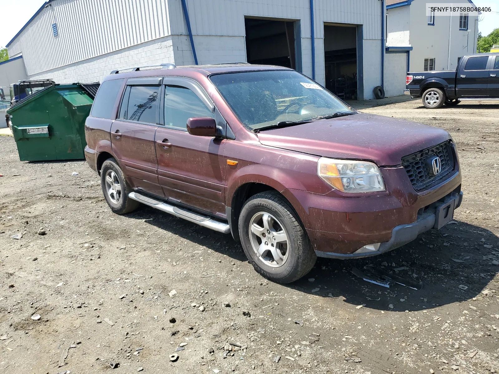 2008 Honda Pilot Exl VIN: 5FNYF18758B048406 Lot: 56481924