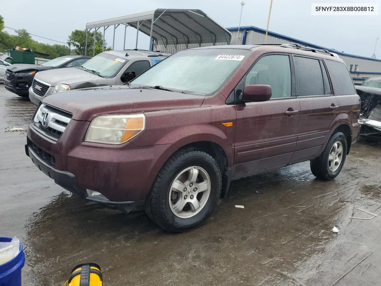 5FNYF283X8B008812 2008 Honda Pilot Se