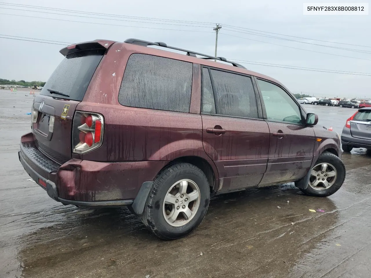 2008 Honda Pilot Se VIN: 5FNYF283X8B008812 Lot: 64422874