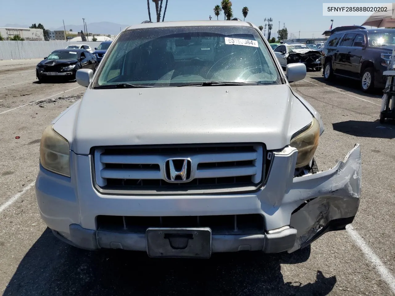 5FNYF28588B020202 2008 Honda Pilot Exl