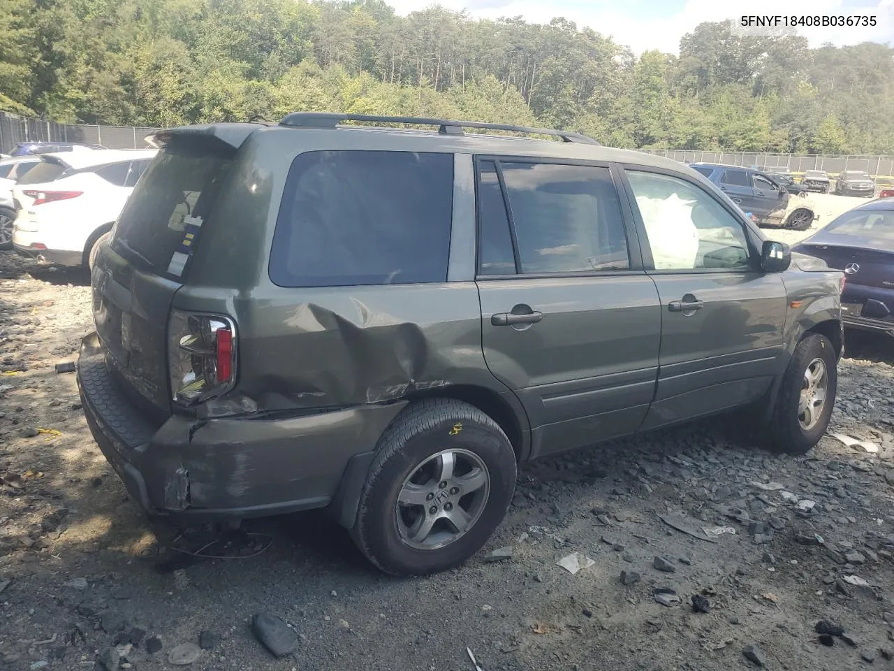 5FNYF18408B036735 2008 Honda Pilot Ex