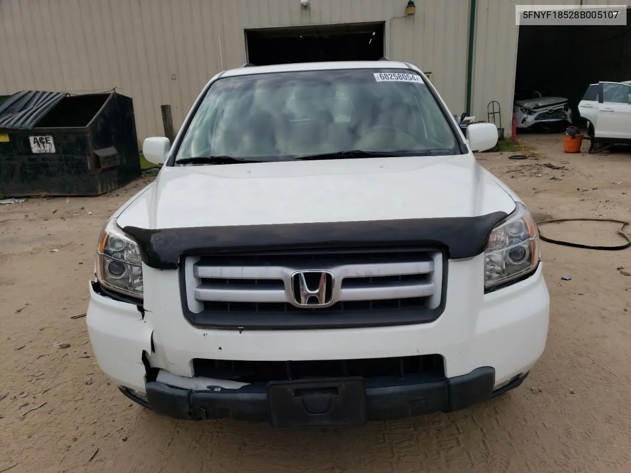 2008 Honda Pilot Exl VIN: 5FNYF18528B005107 Lot: 68258054