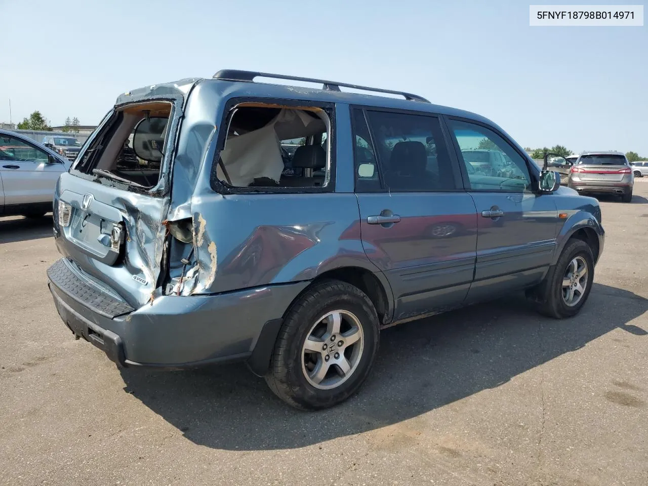 2008 Honda Pilot Exl VIN: 5FNYF18798B014971 Lot: 69471764