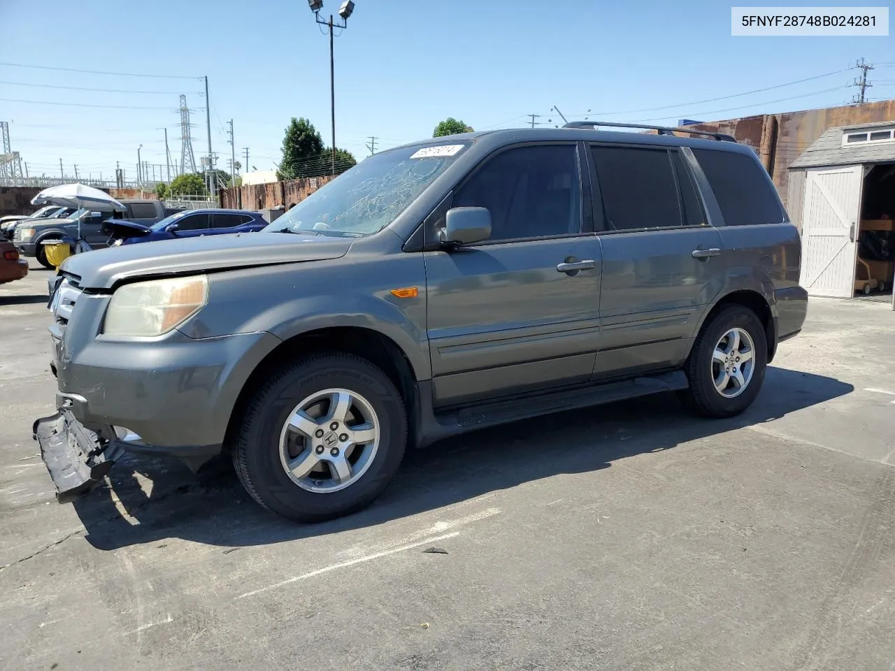 5FNYF28748B024281 2008 Honda Pilot Exl