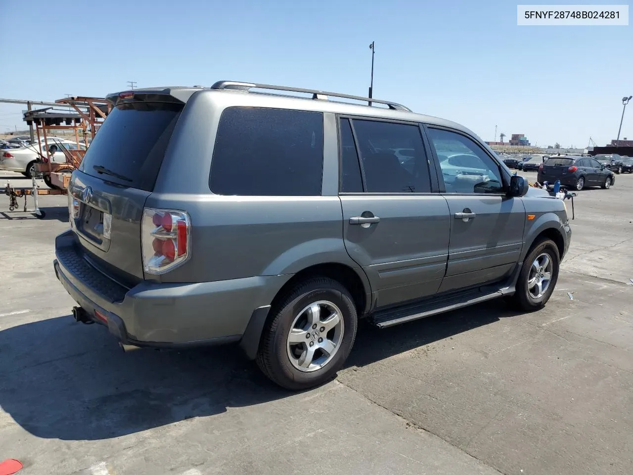 2008 Honda Pilot Exl VIN: 5FNYF28748B024281 Lot: 69616014