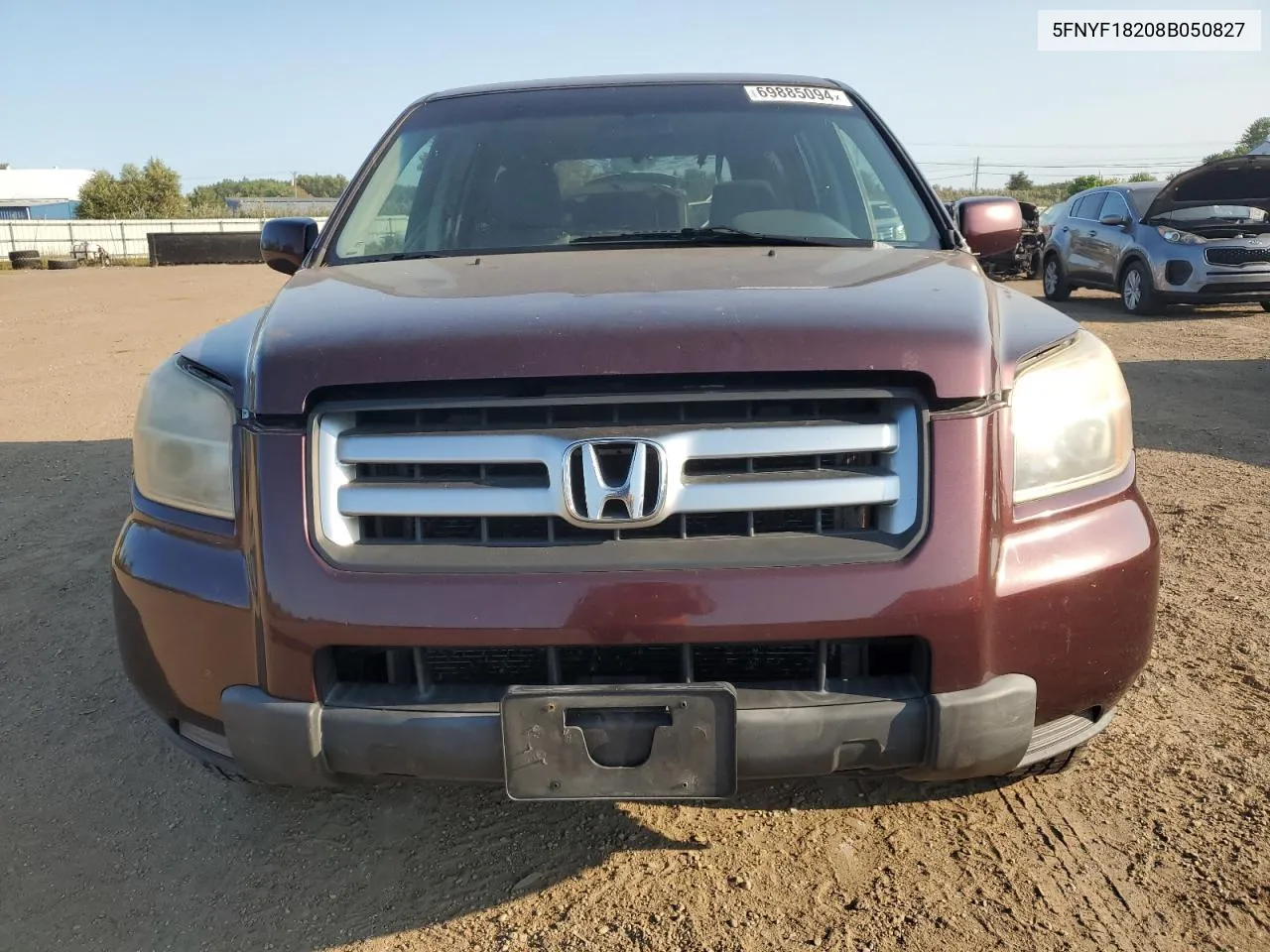 2008 Honda Pilot Vp VIN: 5FNYF18208B050827 Lot: 69885094