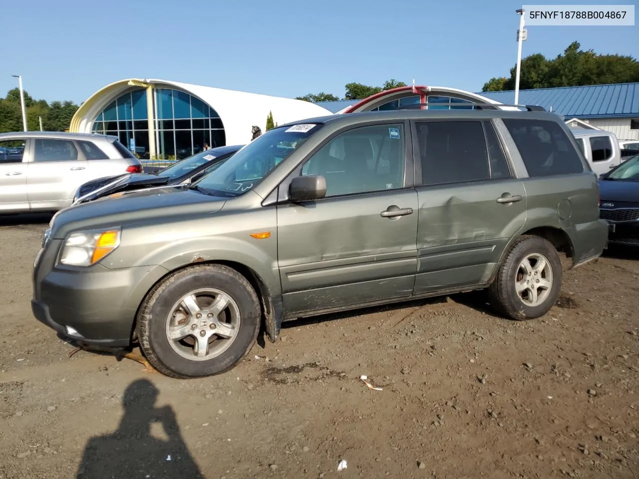 2008 Honda Pilot Exl VIN: 5FNYF18788B004867 Lot: 70168514