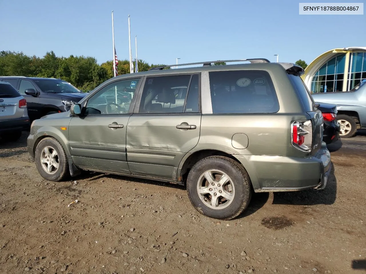 2008 Honda Pilot Exl VIN: 5FNYF18788B004867 Lot: 70168514