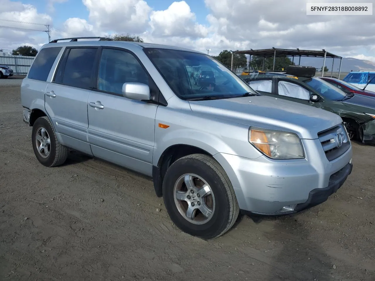 5FNYF28318B008892 2008 Honda Pilot Se