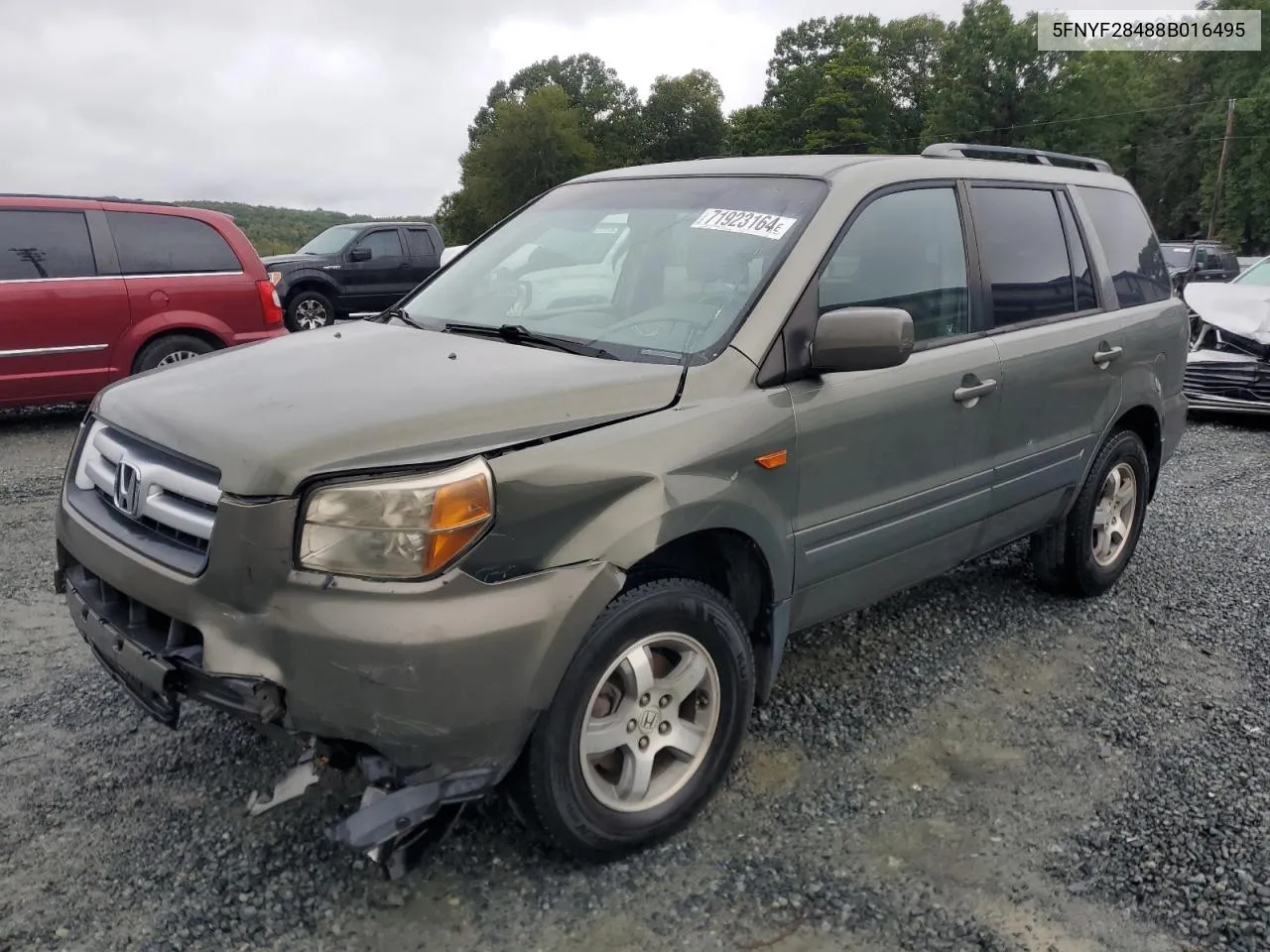 2008 Honda Pilot Ex VIN: 5FNYF28488B016495 Lot: 71923164