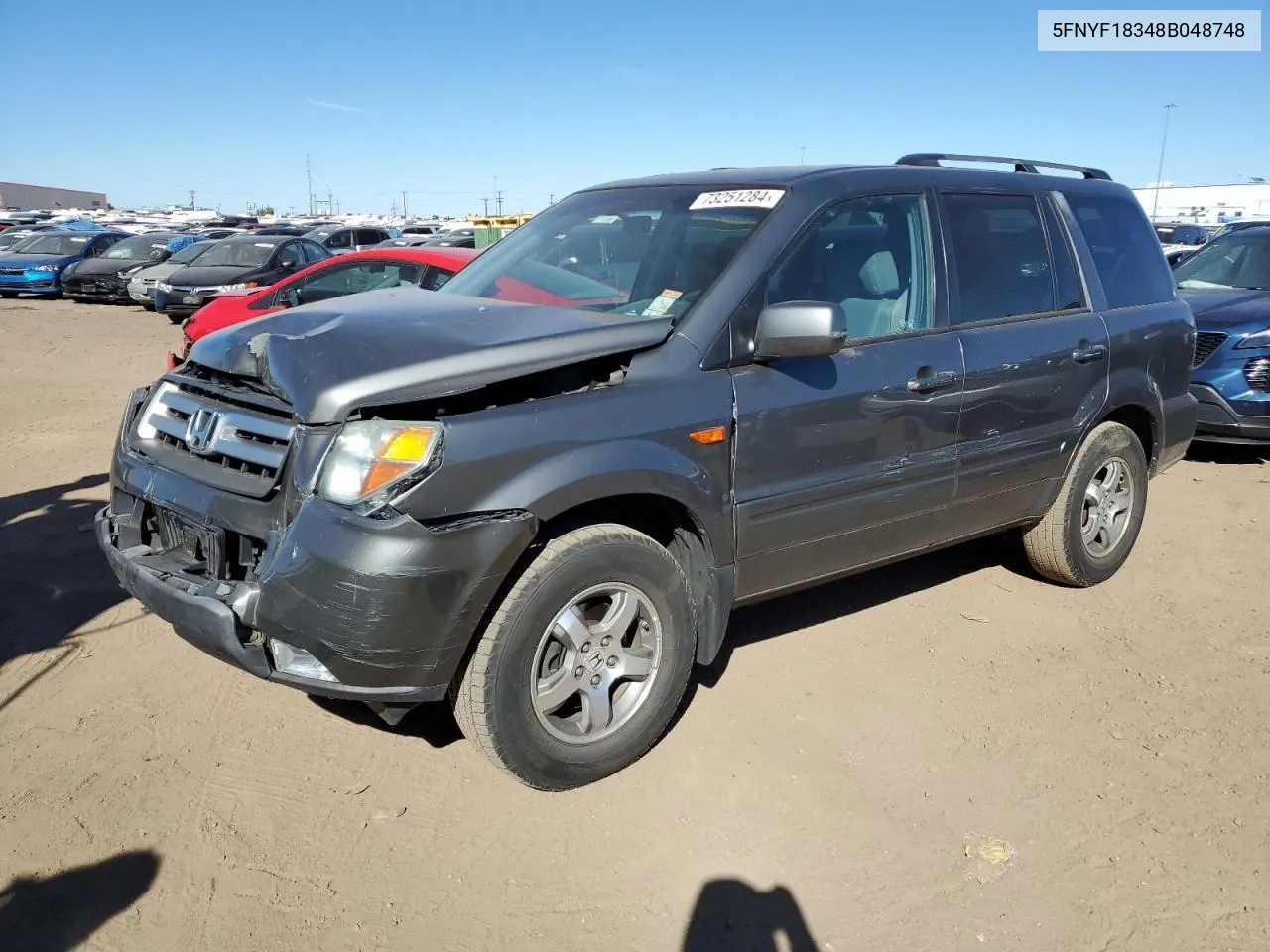 2008 Honda Pilot Se VIN: 5FNYF18348B048748 Lot: 73251284