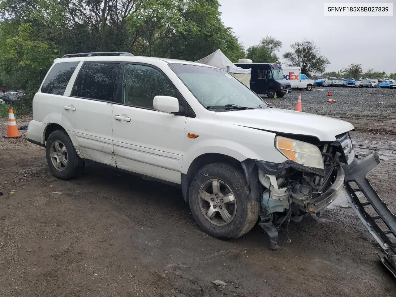 5FNYF185X8B027839 2008 Honda Pilot Exl