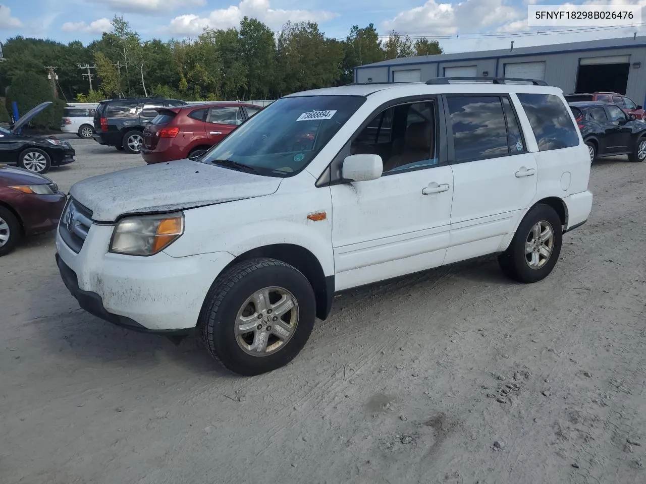 2008 Honda Pilot Vp VIN: 5FNYF18298B026476 Lot: 73688894