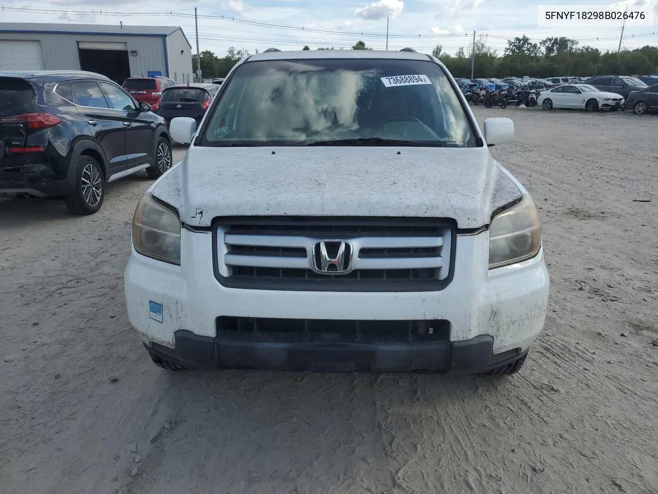 2008 Honda Pilot Vp VIN: 5FNYF18298B026476 Lot: 73688894