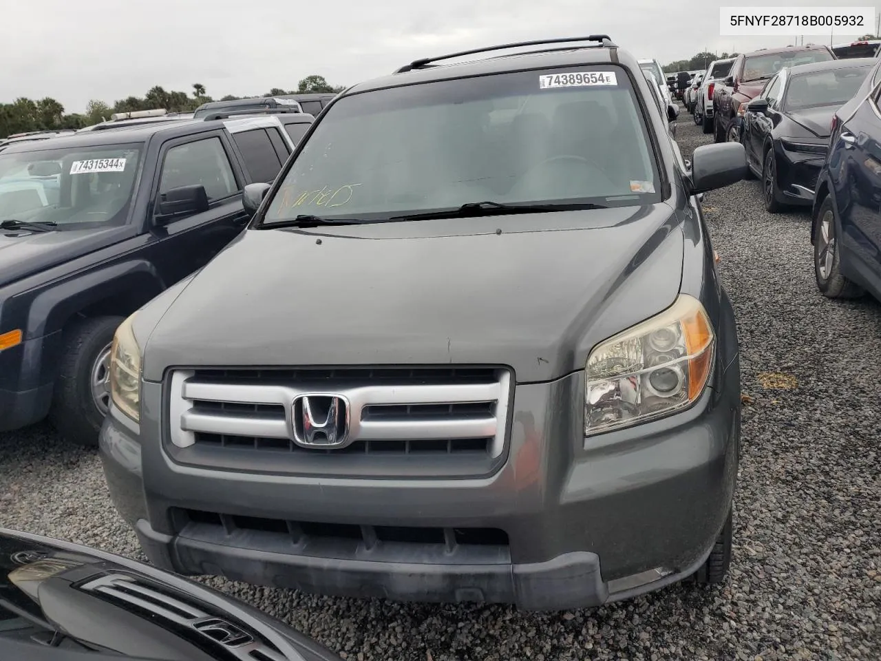 5FNYF28718B005932 2008 Honda Pilot Exl