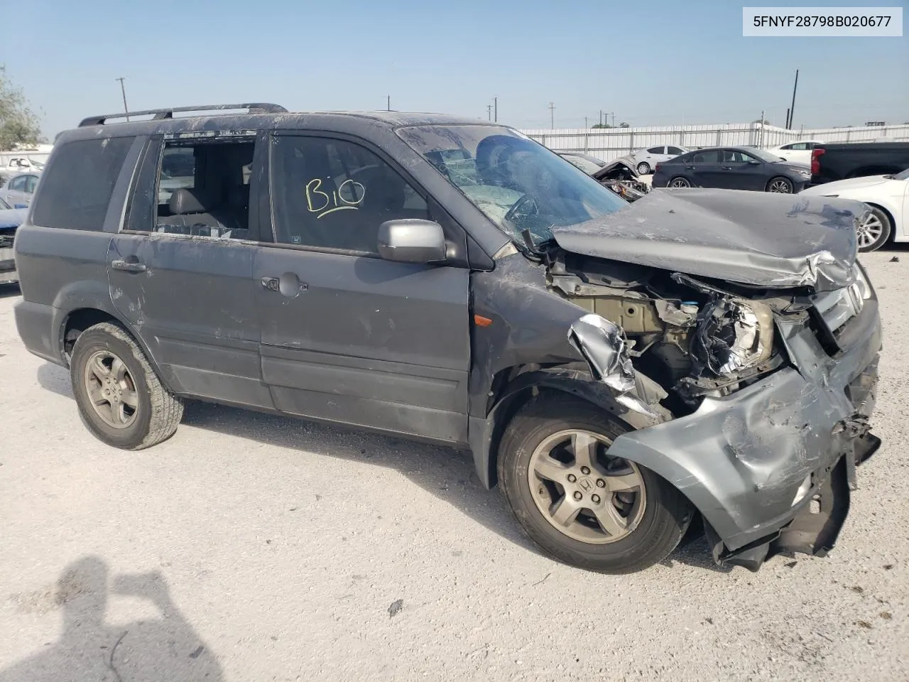 2008 Honda Pilot Exl VIN: 5FNYF28798B020677 Lot: 74613614