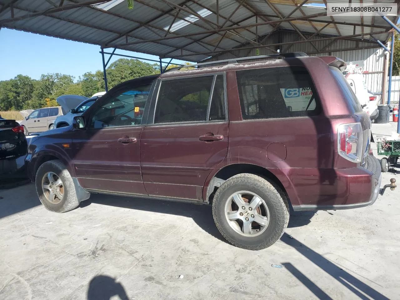 2008 Honda Pilot Se VIN: 5FNYF18308B041277 Lot: 75428264