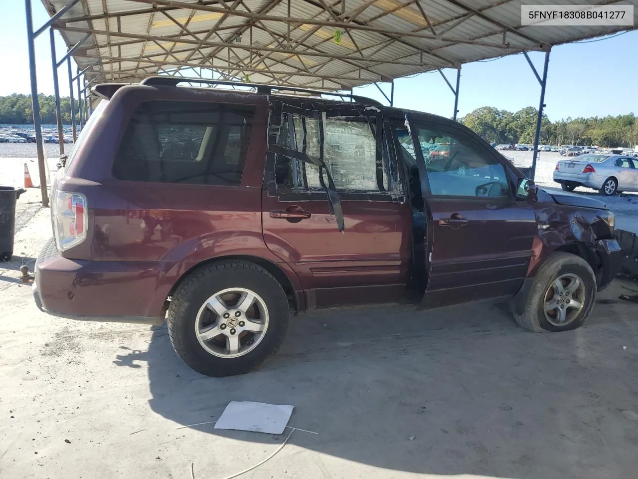 2008 Honda Pilot Se VIN: 5FNYF18308B041277 Lot: 75428264