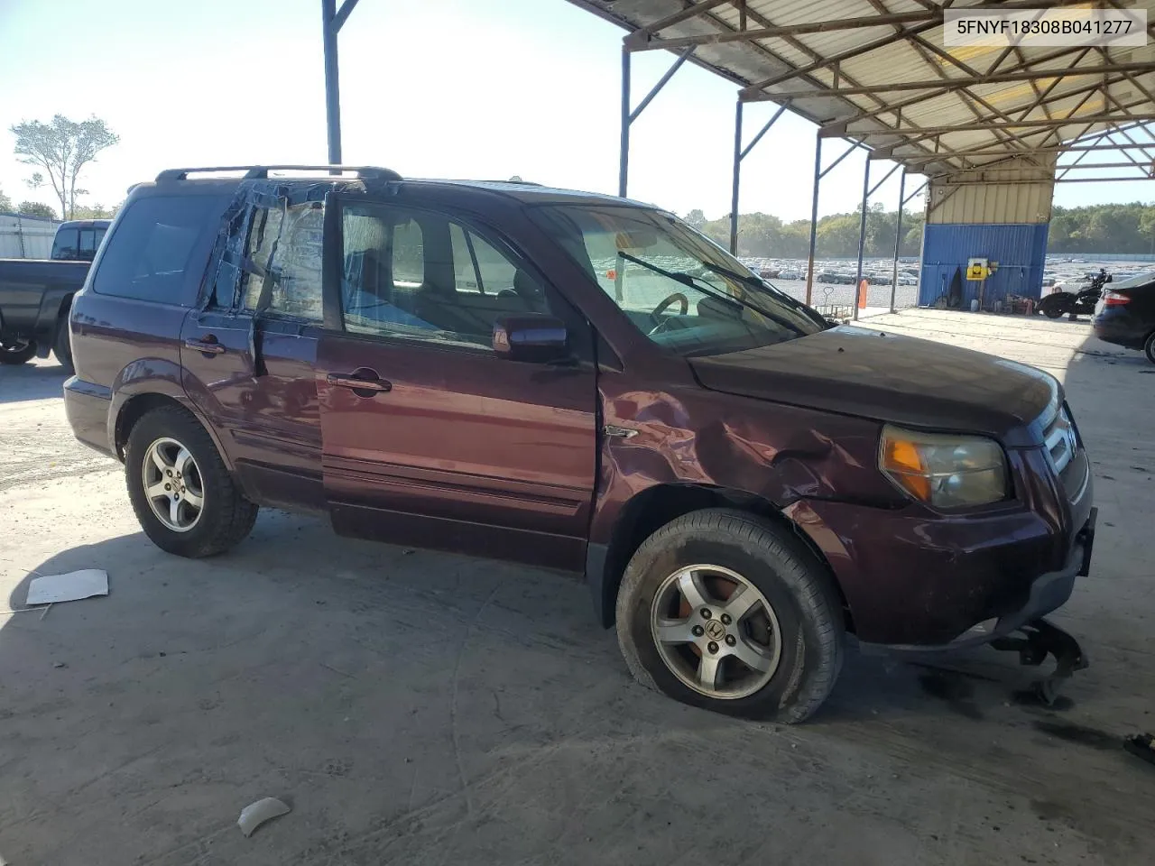 2008 Honda Pilot Se VIN: 5FNYF18308B041277 Lot: 75428264