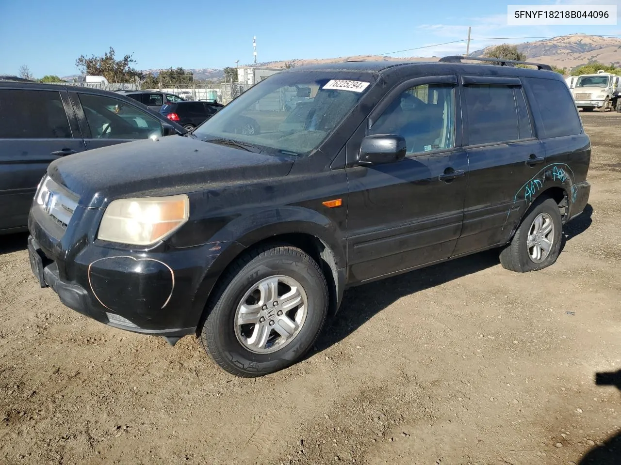 2008 Honda Pilot Vp VIN: 5FNYF18218B044096 Lot: 76225294