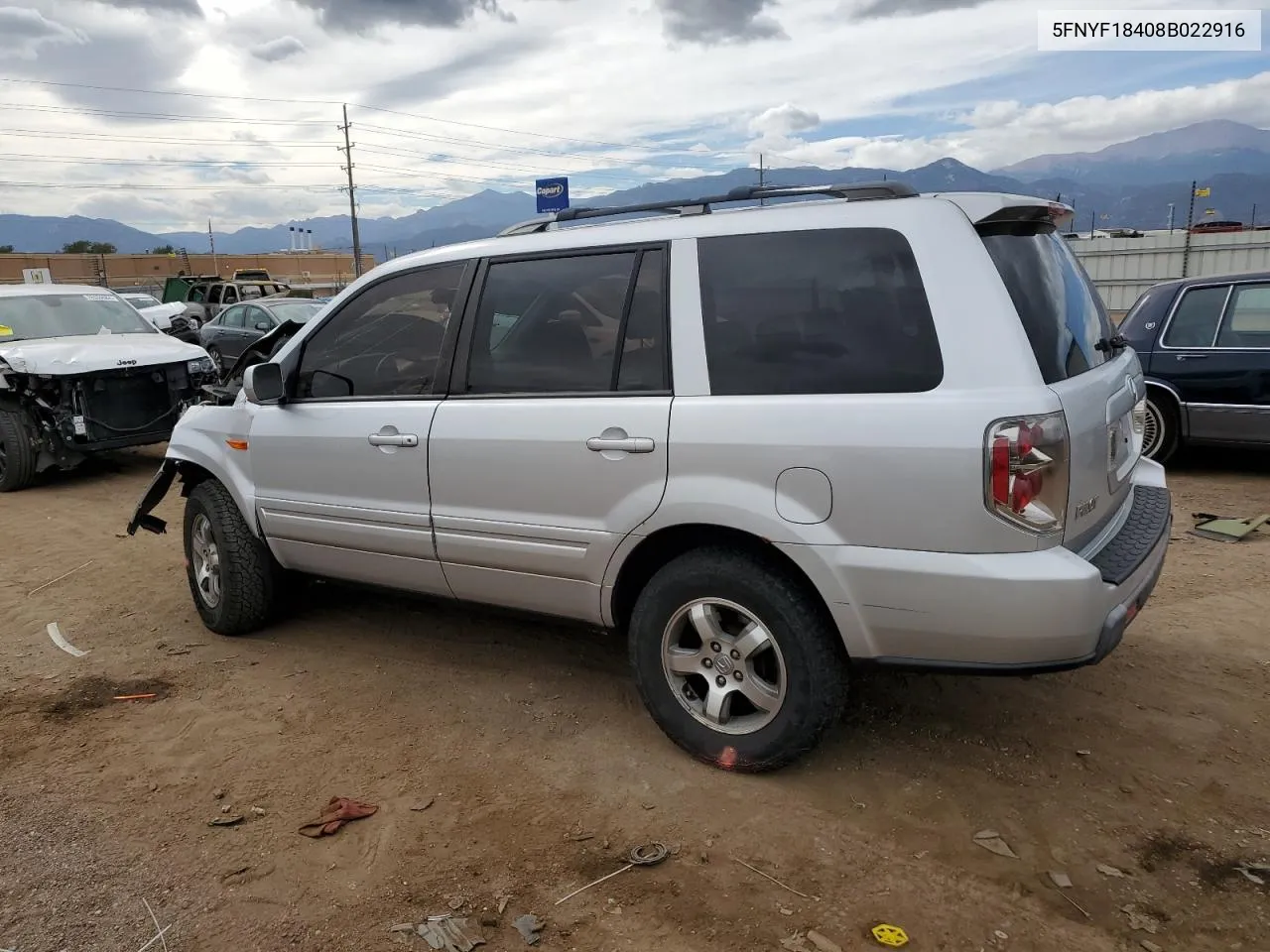 5FNYF18408B022916 2008 Honda Pilot Ex