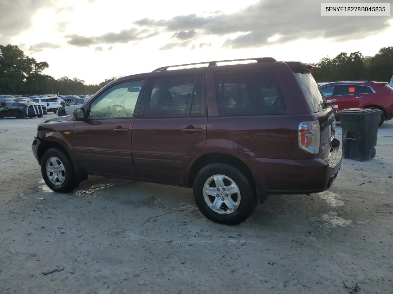 2008 Honda Pilot Vp VIN: 5FNYF18278B045835 Lot: 76824294