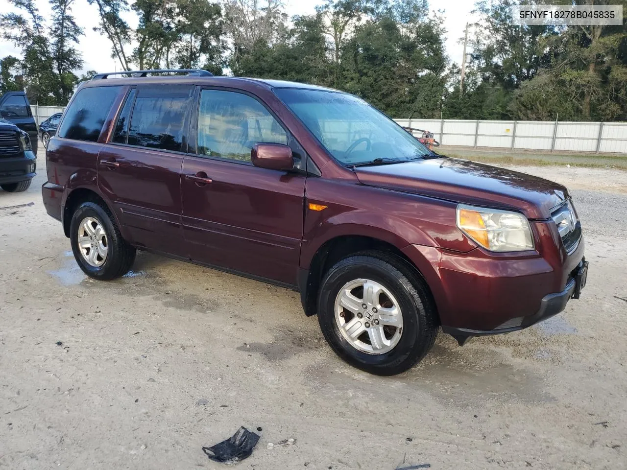 2008 Honda Pilot Vp VIN: 5FNYF18278B045835 Lot: 76824294