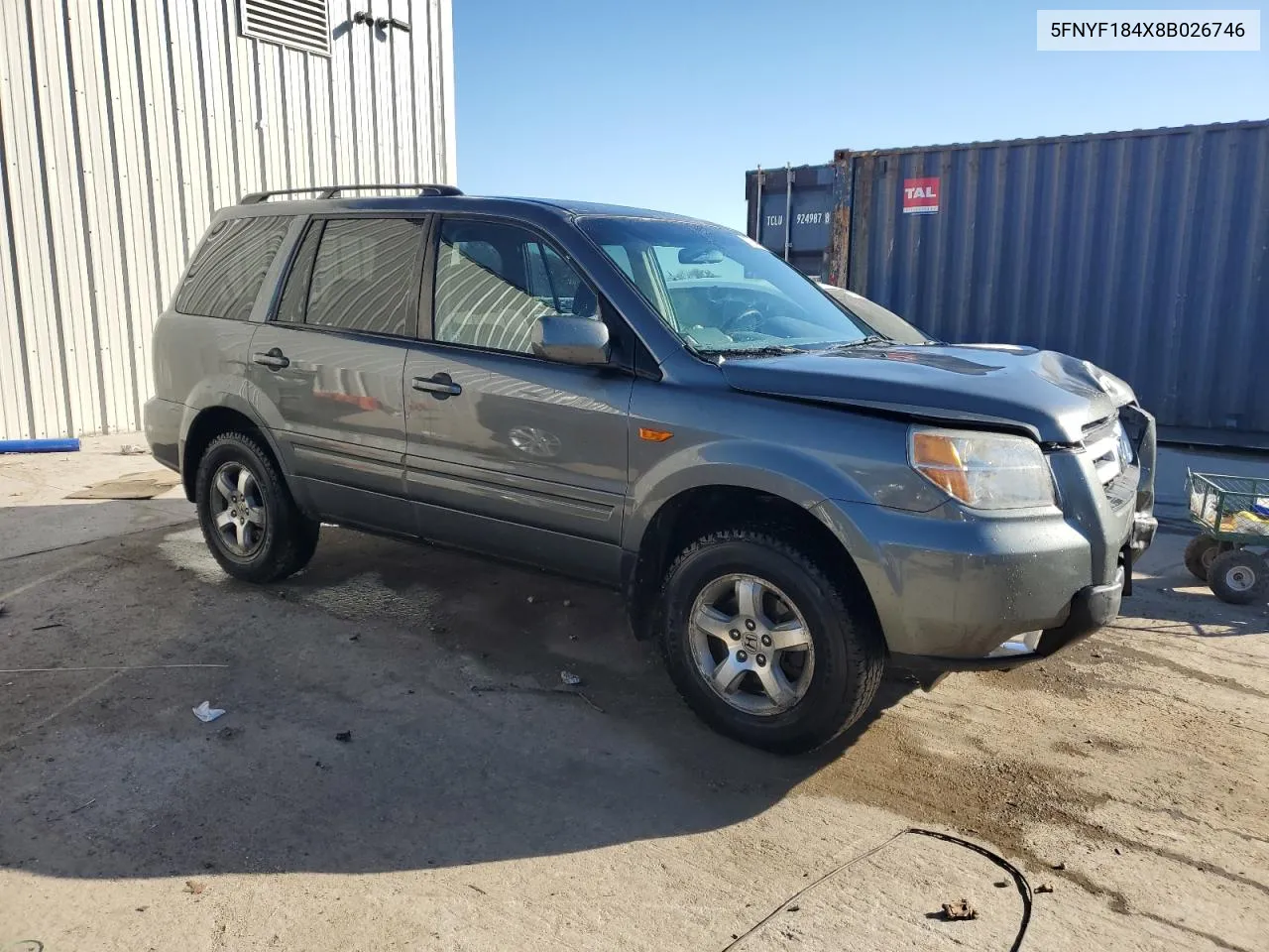 2008 Honda Pilot Ex VIN: 5FNYF184X8B026746 Lot: 77547214