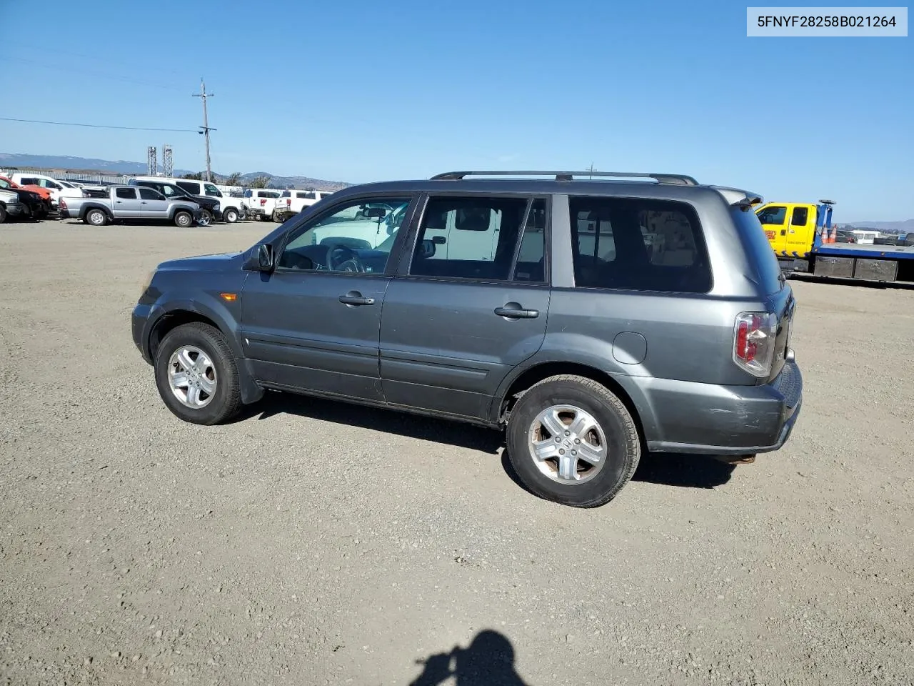 2008 Honda Pilot Vp VIN: 5FNYF28258B021264 Lot: 77772664