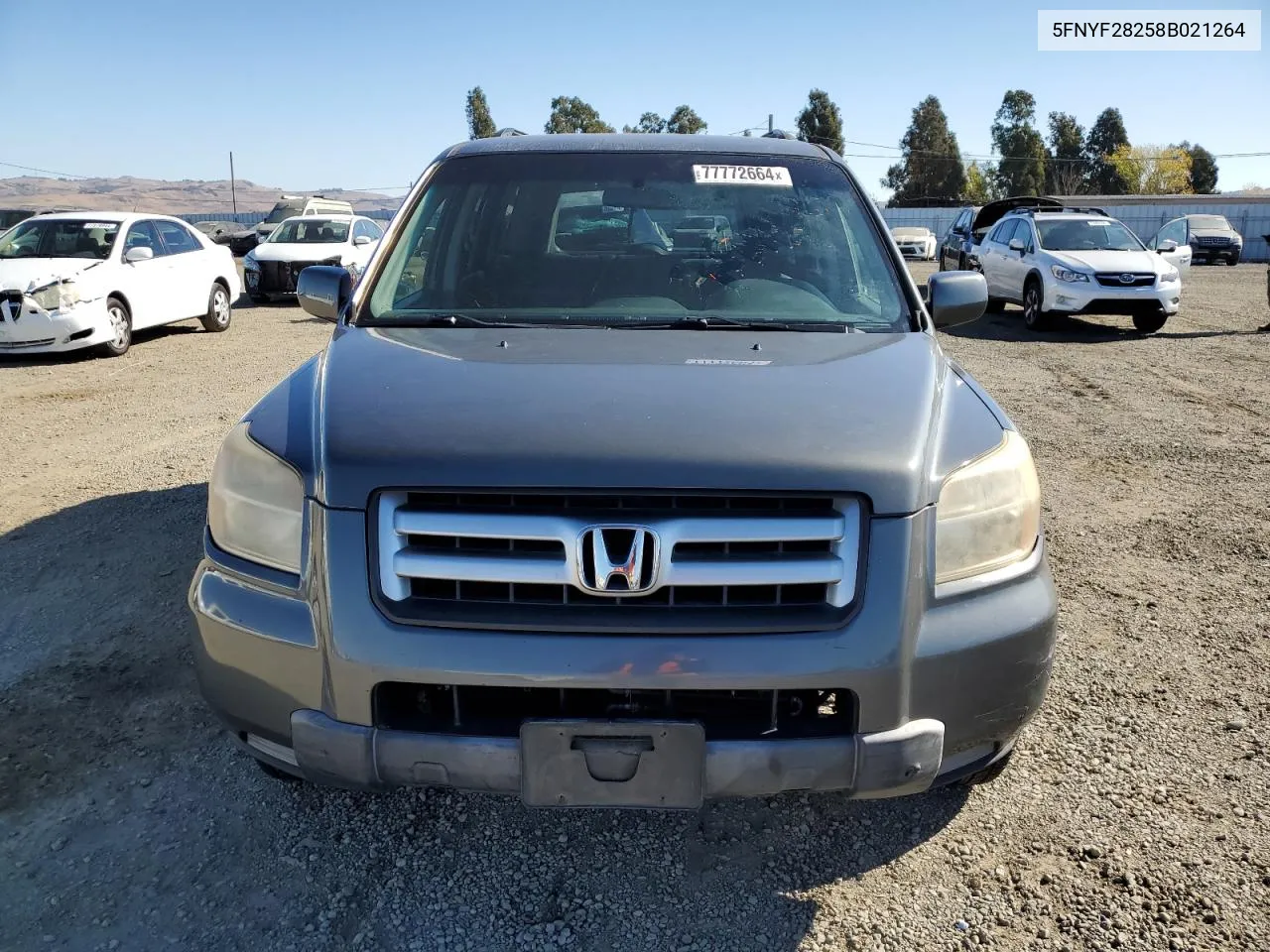 2008 Honda Pilot Vp VIN: 5FNYF28258B021264 Lot: 77772664