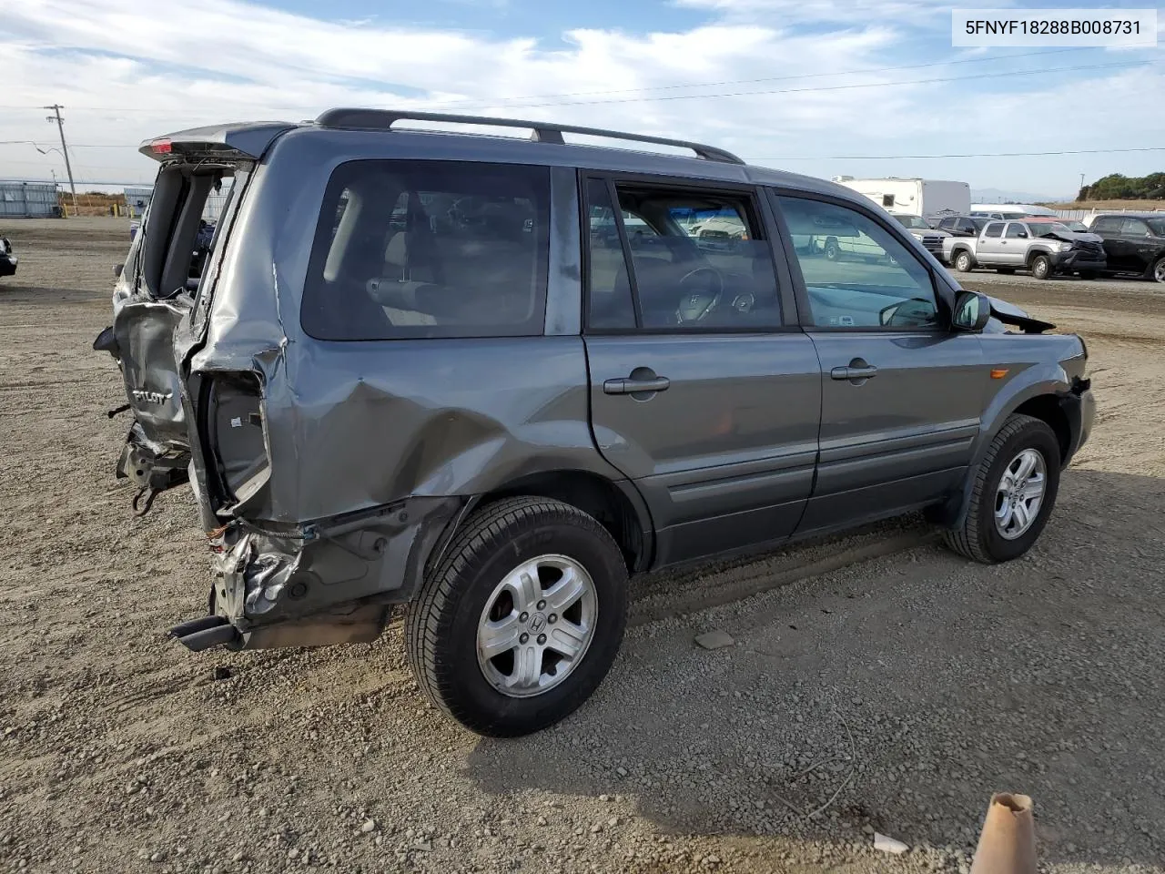 2008 Honda Pilot Vp VIN: 5FNYF18288B008731 Lot: 77875894