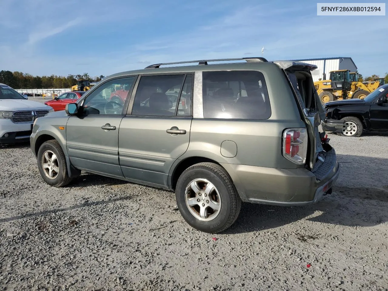 2008 Honda Pilot Exl VIN: 5FNYF286X8B012594 Lot: 78780134