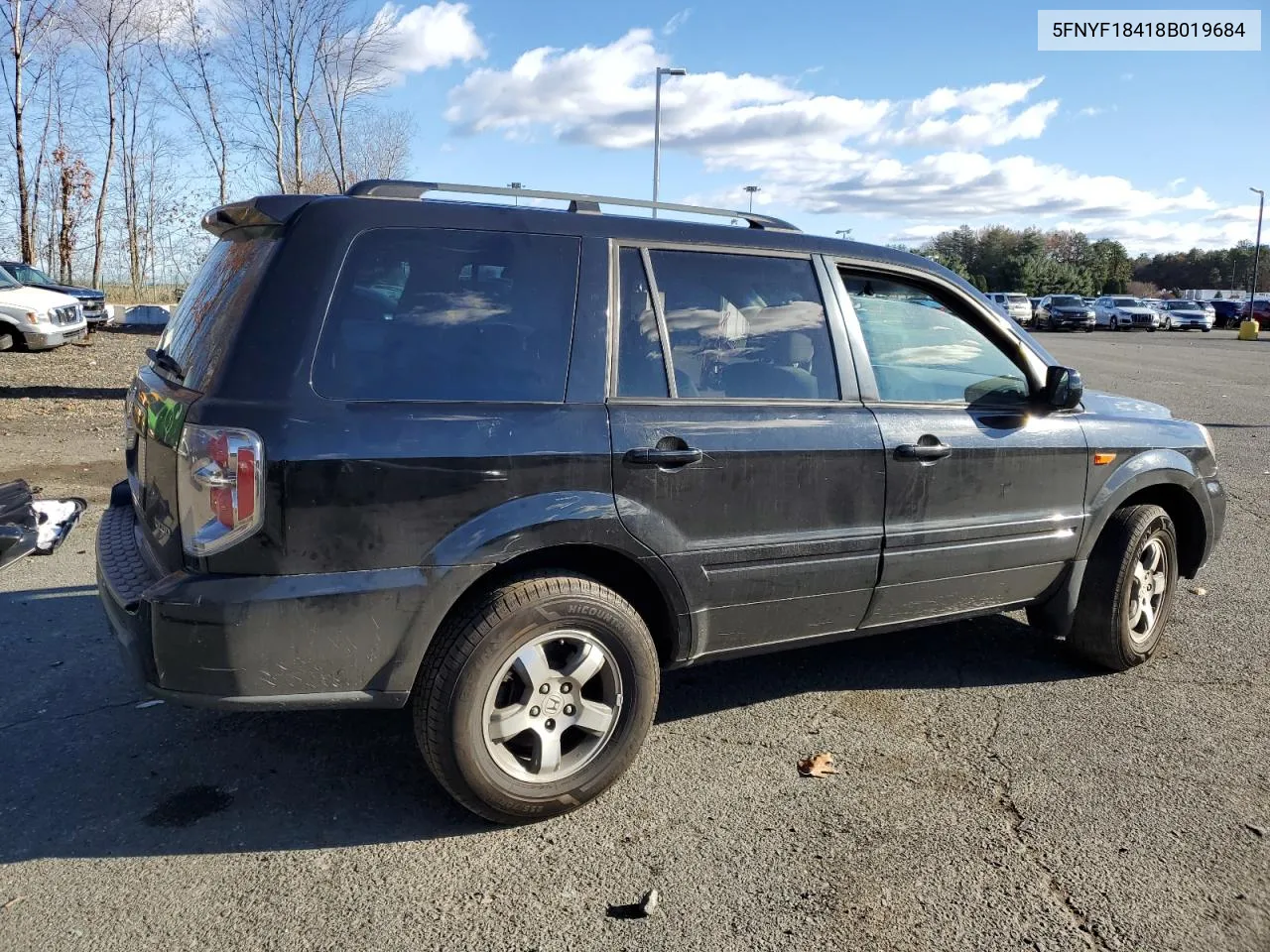 2008 Honda Pilot Ex VIN: 5FNYF18418B019684 Lot: 80204734