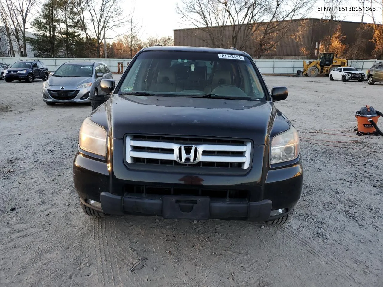 2008 Honda Pilot Exl VIN: 5FNYF18518B051365 Lot: 81343694