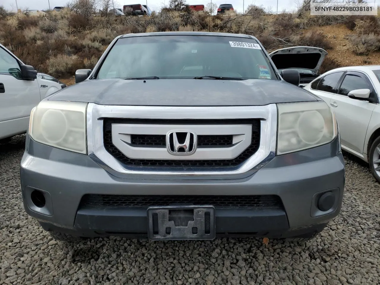 2009 Honda Pilot Lx VIN: 5FNYF48229B038181 Lot: 39801324