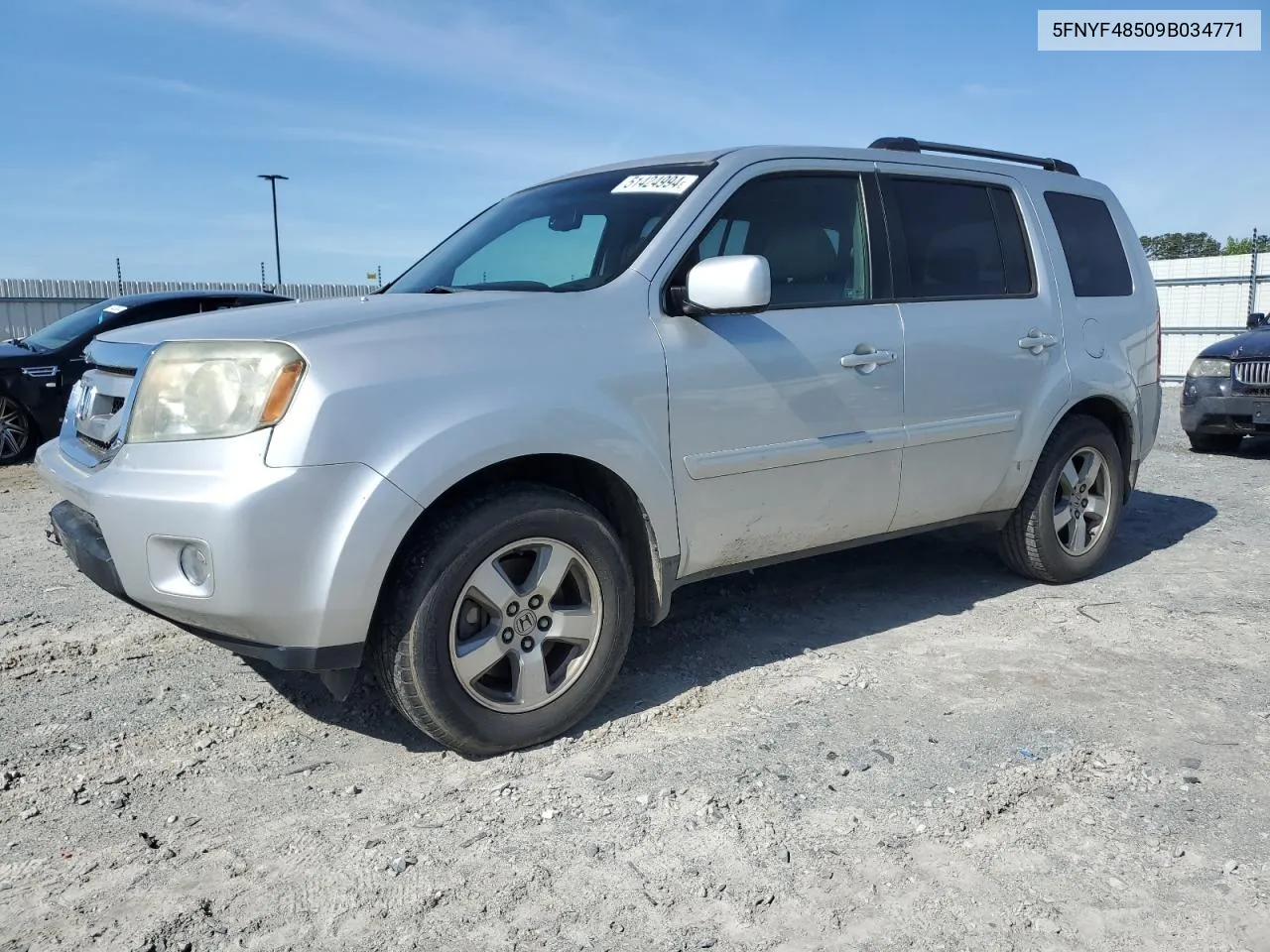 2009 Honda Pilot Exl VIN: 5FNYF48509B034771 Lot: 51424994