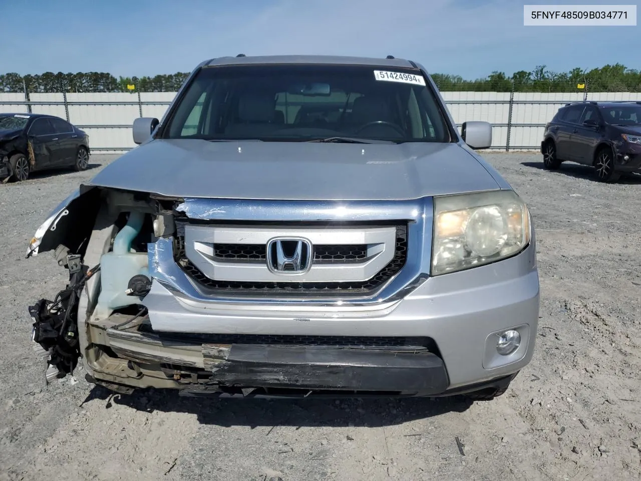 2009 Honda Pilot Exl VIN: 5FNYF48509B034771 Lot: 51424994