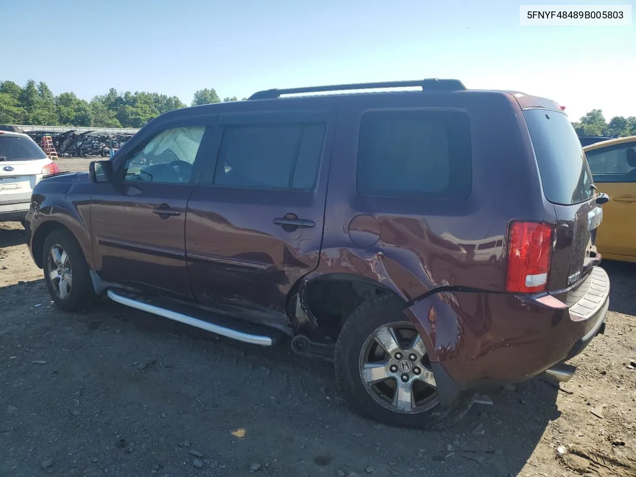 2009 Honda Pilot Ex VIN: 5FNYF48489B005803 Lot: 61292664