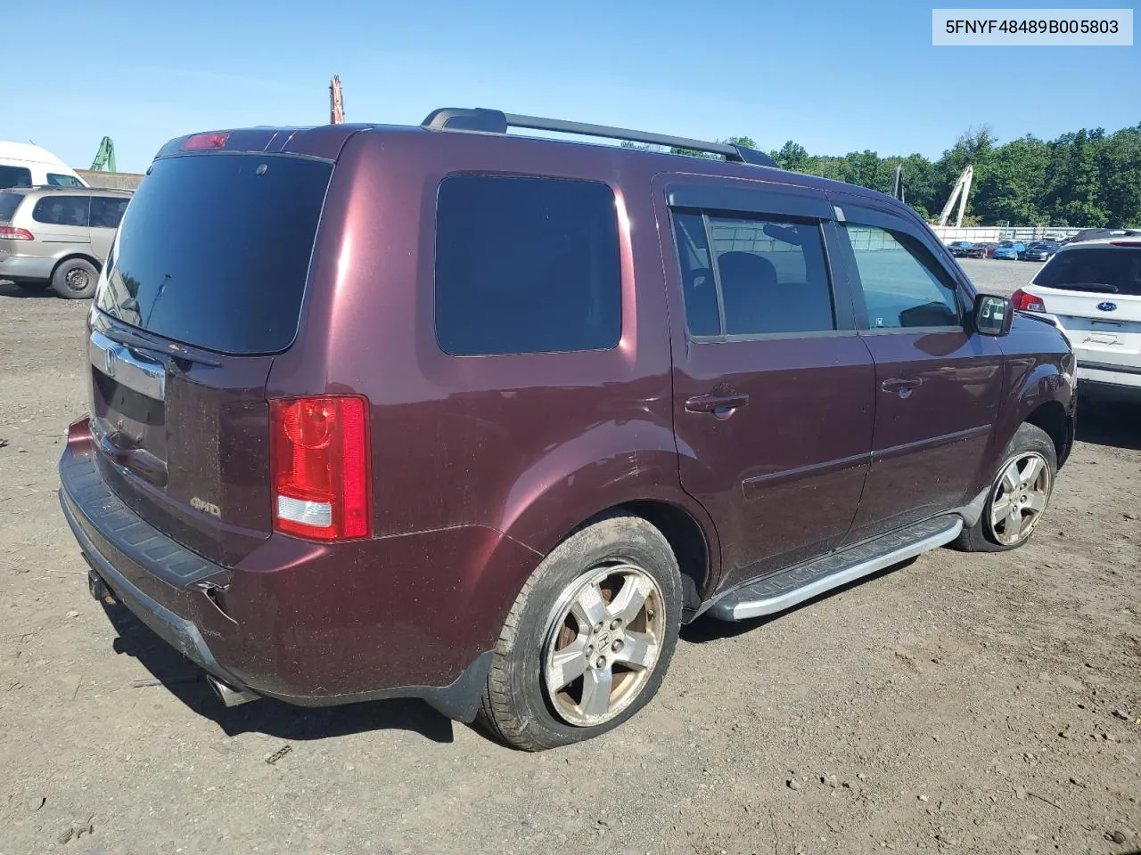 2009 Honda Pilot Ex VIN: 5FNYF48489B005803 Lot: 61292664