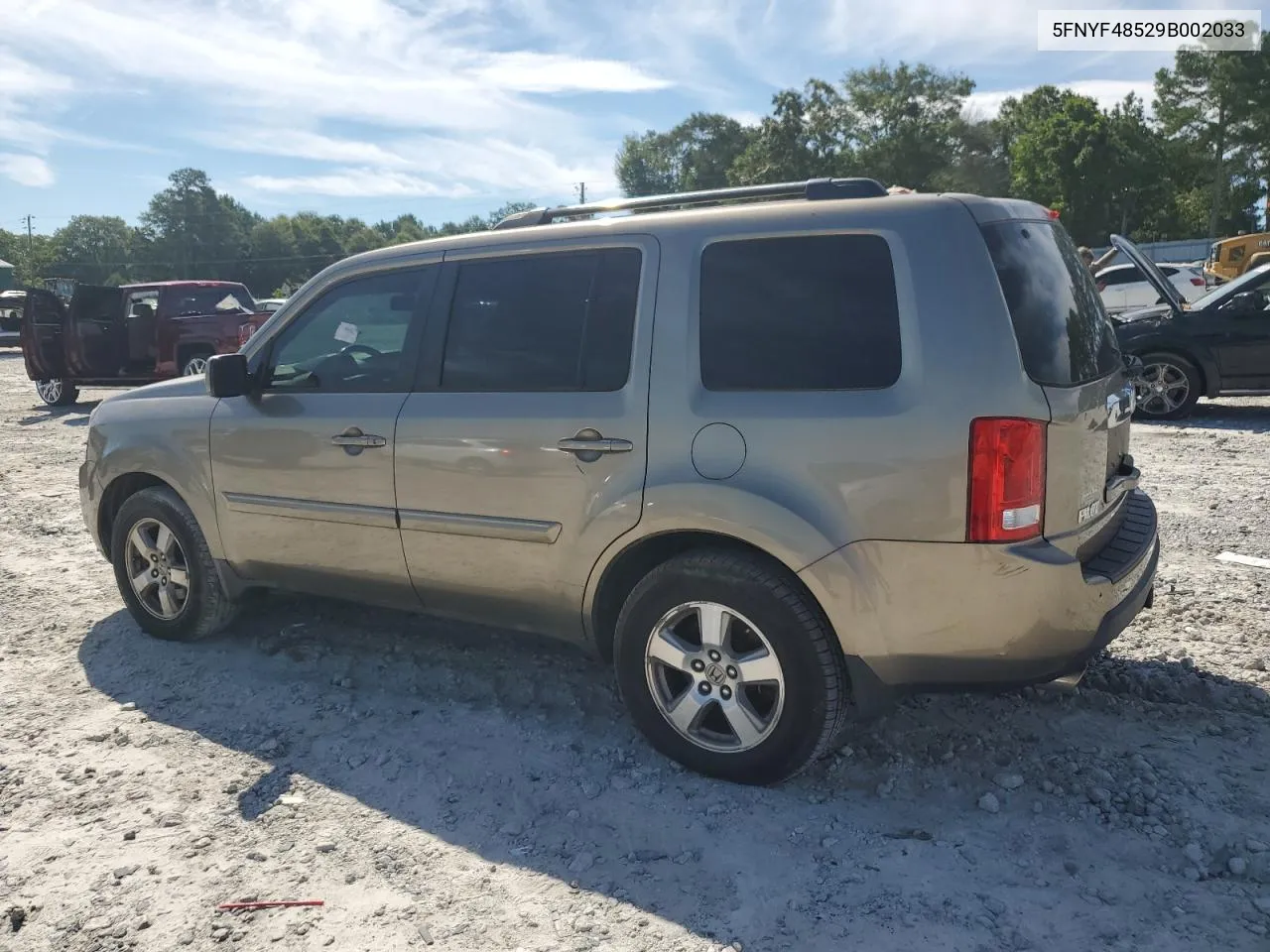 2009 Honda Pilot Exl VIN: 5FNYF48529B002033 Lot: 62741124