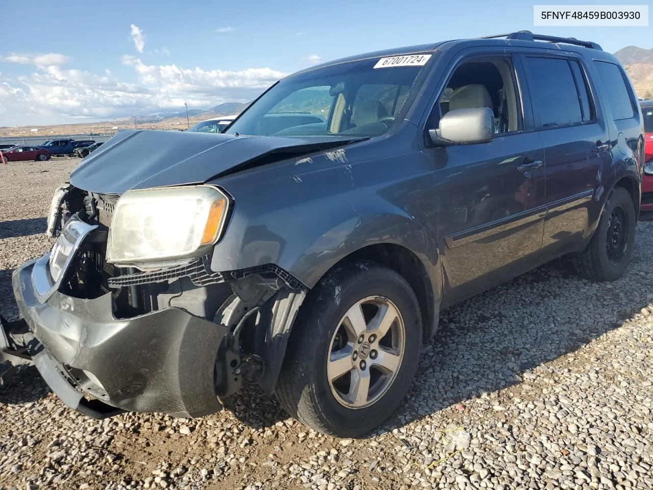 2009 Honda Pilot Ex VIN: 5FNYF48459B003930 Lot: 67001724