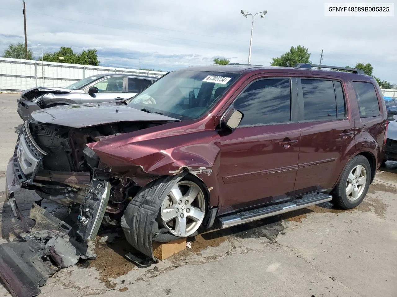 5FNYF48589B005325 2009 Honda Pilot Exl