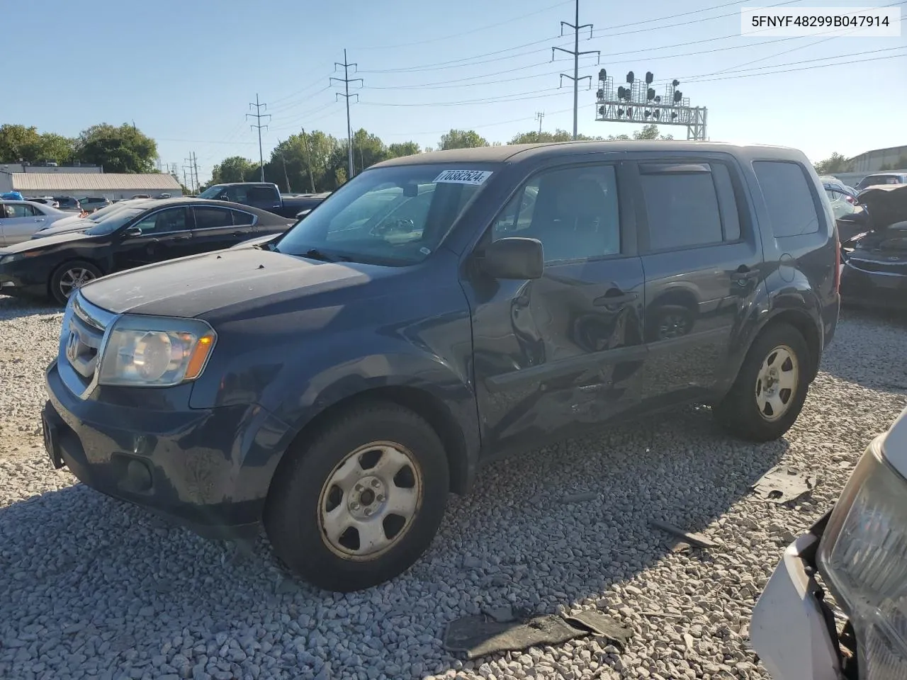 2009 Honda Pilot Lx VIN: 5FNYF48299B047914 Lot: 70382524