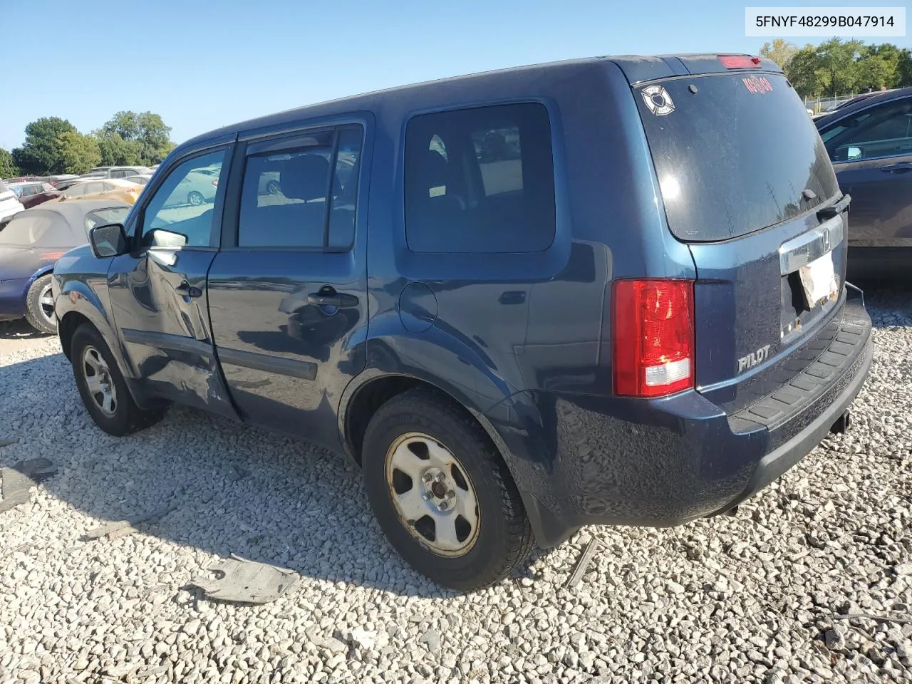 2009 Honda Pilot Lx VIN: 5FNYF48299B047914 Lot: 70382524