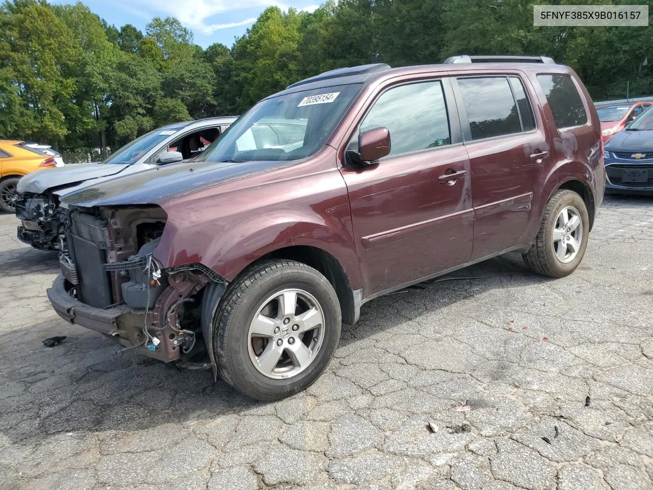 2009 Honda Pilot Exl VIN: 5FNYF385X9B016157 Lot: 70395154