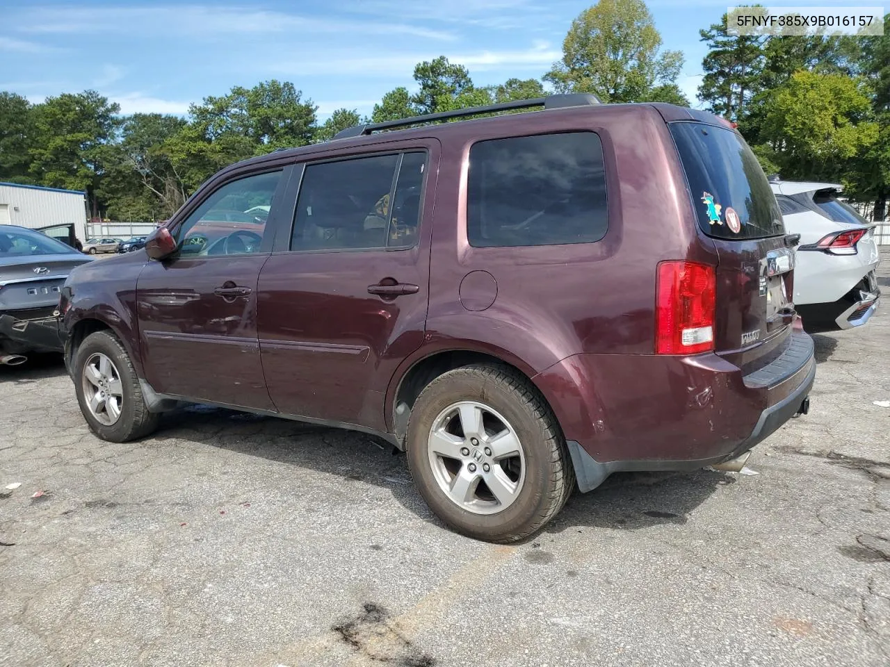 2009 Honda Pilot Exl VIN: 5FNYF385X9B016157 Lot: 70395154