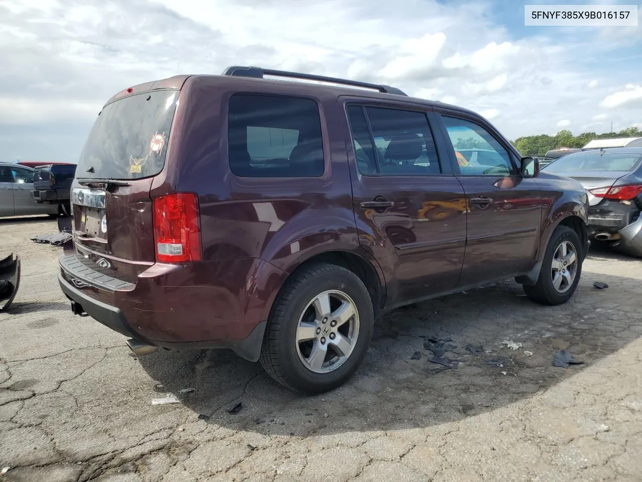 2009 Honda Pilot Exl VIN: 5FNYF385X9B016157 Lot: 70395154