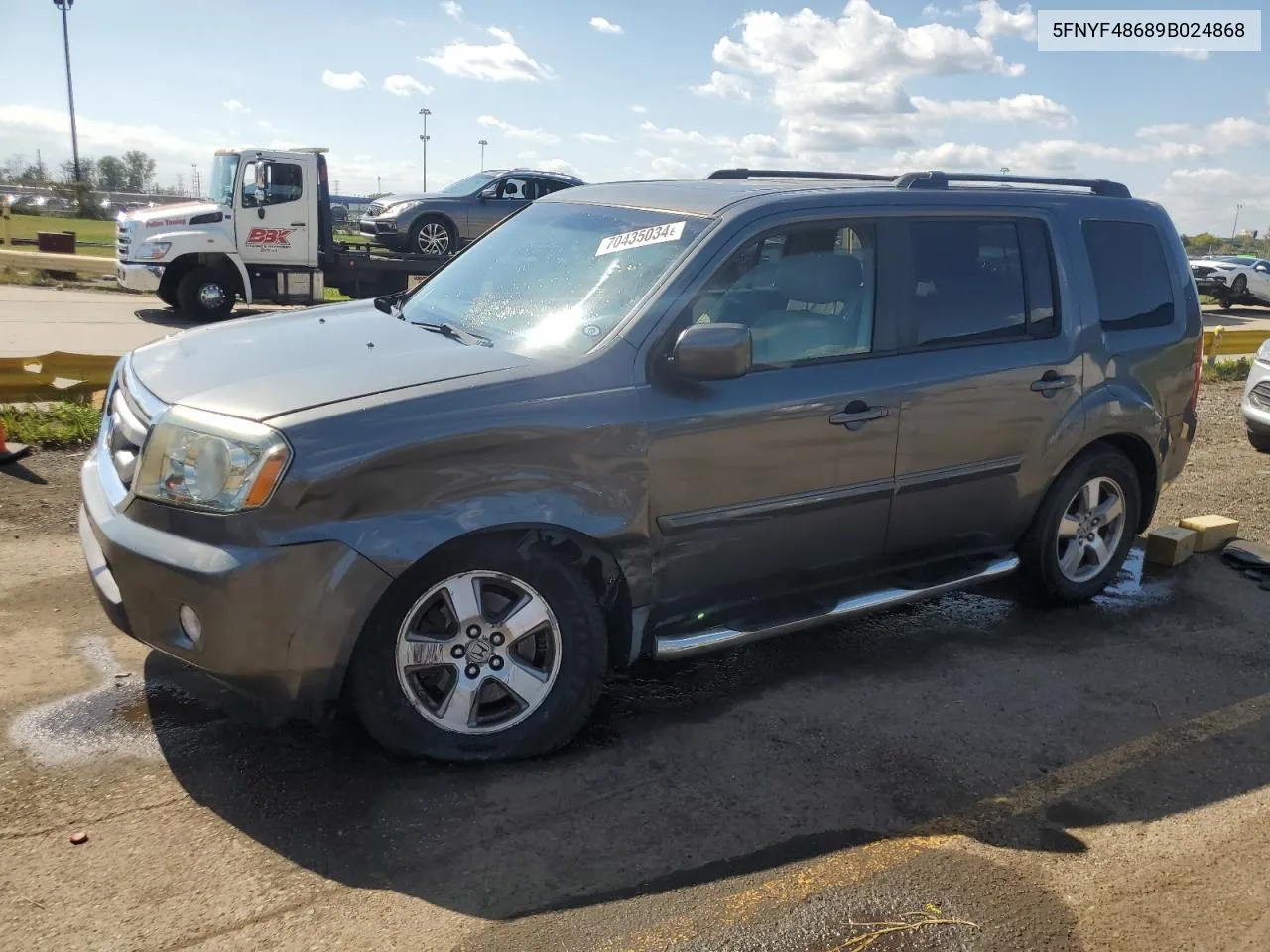 2009 Honda Pilot Exl VIN: 5FNYF48689B024868 Lot: 70435034