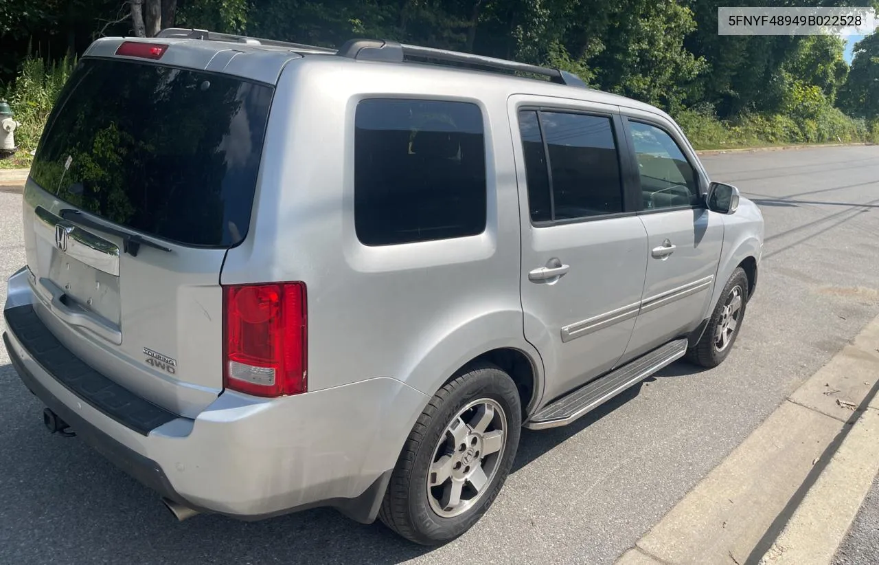 2009 Honda Pilot Touring VIN: 5FNYF48949B022528 Lot: 70672444