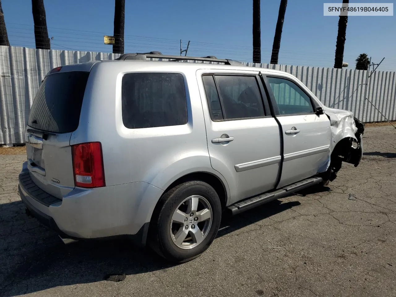 2009 Honda Pilot Exl VIN: 5FNYF48619B046405 Lot: 72287444